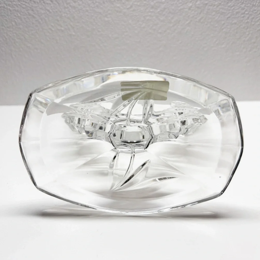 Vintage Crystal Clear Signatures Lead Crystal Floral Dual Candlestick